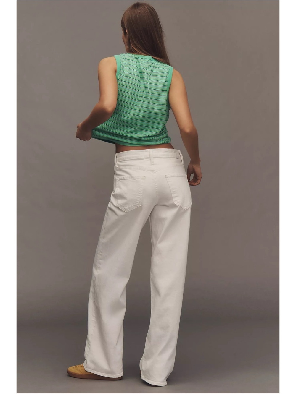 MOTHER Superior The Spinner Sneak Wide-Leg Jeans in Totally Innocent White 28 - Picture 15 of 16